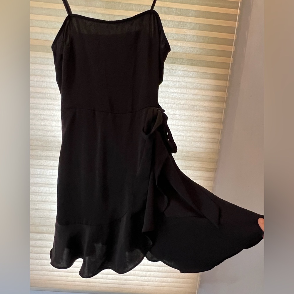 Black silky and flowy mini dress